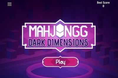 A screenshot of a game called Mahjongg Dark Dimensions.